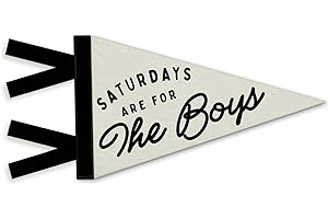 NEFMGEG Boy Nursery Playroom Decor, Saturdays Are for the Boys Wall Felt Pennants Banners Flags, Trendy Black and Beige Wall Hanging Decor for Kids Room Bedroom Playroom