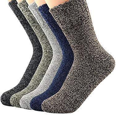 Urban Virgin Womens Wool Socks Thick Heavy Thermal Fuzzy Winter Warm Snowflake Crew Socks For Cold Weather