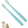 JGocot Dog Toothbrush 2 Pack, Cat Toothbrush 360 Degree [Soft Silicone Bristle] [360o Full Bristles Surround Brush Head] Dent
