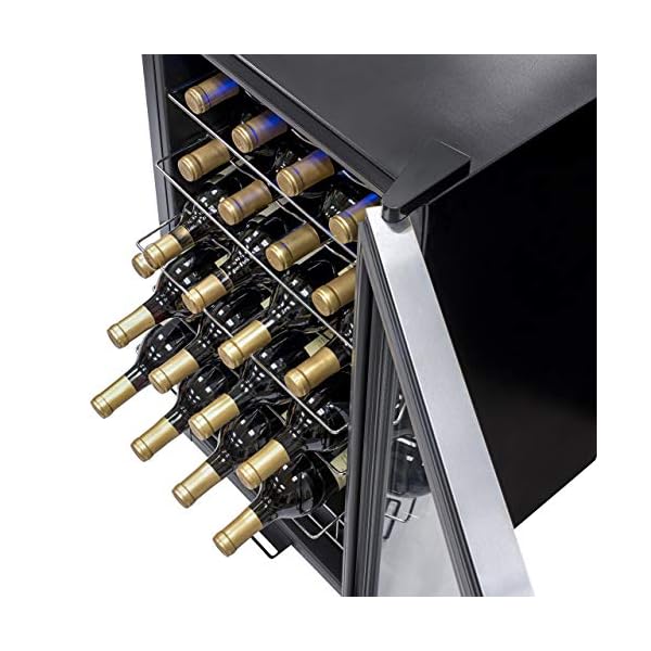 NewAir-Wine-Cooler-and-Refrigerator-27-Bottle-Freestanding-Wine-Chiller-Fridge-Stainless-steel-with-Glass-Door-AWC-270E