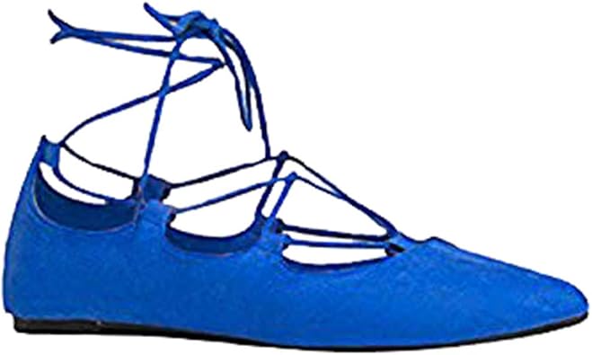 lace up pointed toe flats