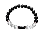 Black Tourmaline and Selenite Crystal Bead Bracelet