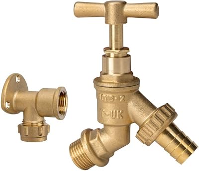 Tech Traders Garden Brass Water Bib Tap with Wall Plate 1/2 BSP