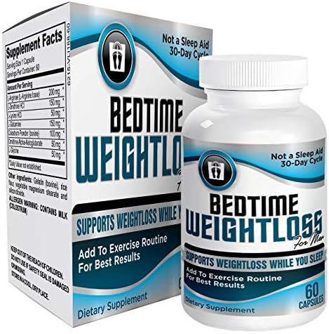 Men's Bedtime/Nighttime Weight Loss Pills - Nighttime Fat Burner Support Supplement for Men - 60 Capsules