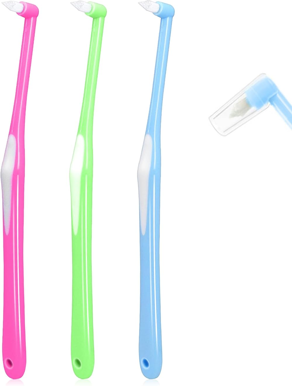sularpek 3 Pcs Interspace Toothbrushes Single Tuft Head Small 16.5cm