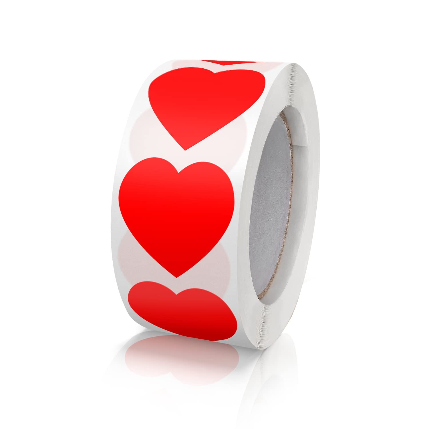Red Heart Shaped Sticker, 1 inch Cute Love Labels for Valentine’s Day, Invitation, Envelopes, Crafting, Scrapbooking, 500 Labels Per Roll