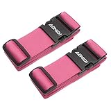 Luggage Straps Suitcase Belts for Travel Bag Accessories 2 Pack (Pink)