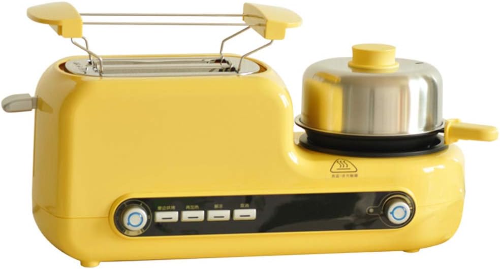 Elite Cuisine 3-in-1 Breakfast Station, Multifunction 2 Slice Toaster Oven with Frying Pan Egg Boiler 6 Gear Adjustment