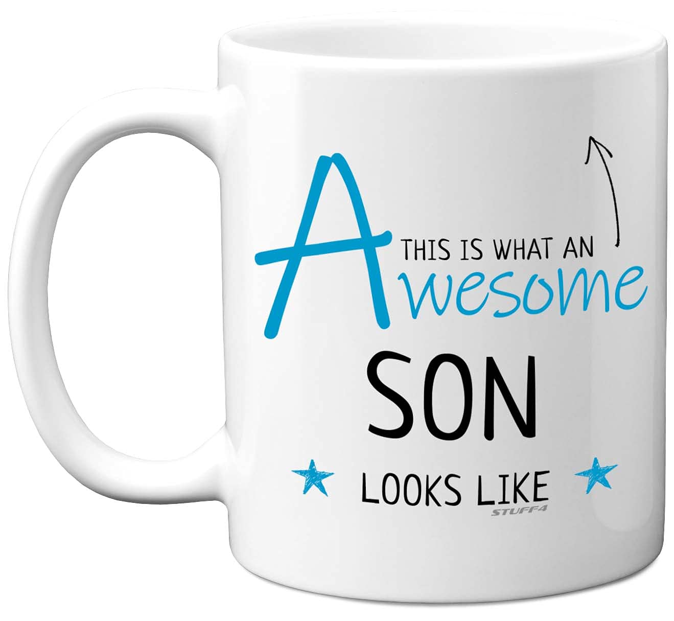 Stuff4 Son Mug, Birthday Gifts - This is What an Awesome Son Looks Like - 11oz Ceramic Dishwasher Safe Mugs, Birthday Gifts, for Presents, White