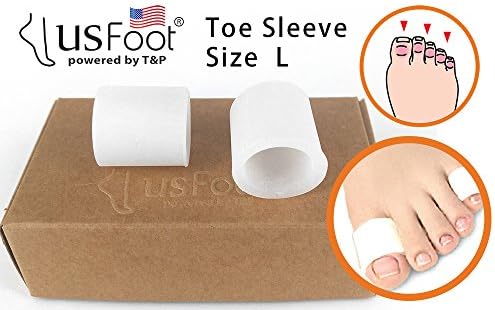 USFoot ® Size L 100% Silicon Big Toe and Nail Sleeve, Corns and Callus cushion (1 pair)