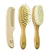 Baby Hair Brush and Baby Comb Set for Newborn, Boy and Girl - Wooden Baby Brush w/Soft Goat Bristles for Cradle Cap - Infant, Toddler Hair Brush, Baby Grooming kit, Soft Hair Brush by Stone & Clark