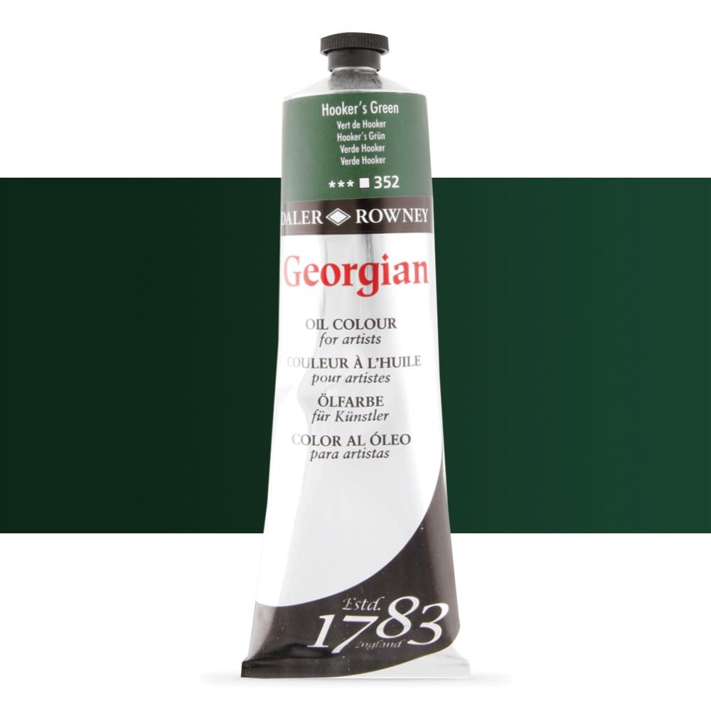 Daler-Rowney Georgian Oil Paint, Aluminium Tube, 7.61oz - 225 ml, Hooker's Green