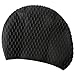 Premium Long Hair Swim Cap,Professional Silicone Swimming Cap for Adult Women and Men that Keep Hair Dry,Cover Ear’s and Highly Resilient Swim Caps Comfortable Fit all (Black)