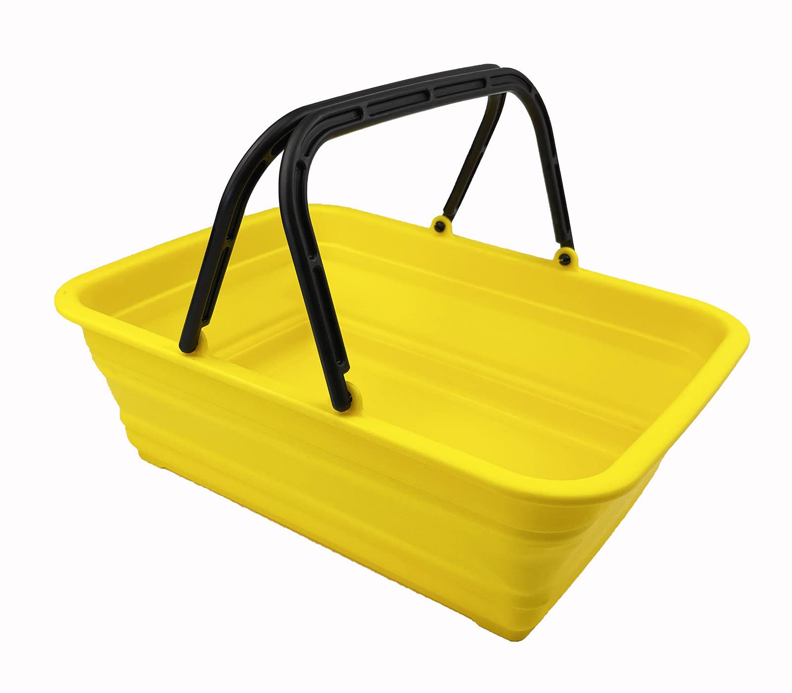 SAMMART 8L Collapsible Basket with Handle - Portable Outdoor Picnic Basket/Crater - Foldable Shopping Bag (Golden Yellow)