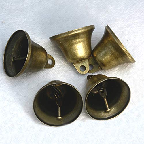 Maydahui 10PCS Small Jingle Bells Bronze Vintage Mini (1.7"X 1.5") for Dog Potty Training,Dog Door Bell,Wedding, Dog Collar,Christmas Hallowmas Decoration - Thumbnail 6