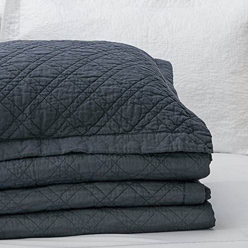image for Elegant Life Minimal Linen &Cotton Diamond Stitching Solid Colored Pil