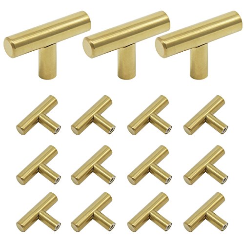 Probrico Brushed Brass Modern Bathroom Drawer Handle Kitchen Cupboard T