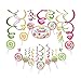 Kristin Paradise 30Ct Candy Land Hanging Swirl Decorations, Candyland Party Supplies, Lollipop Birthday Theme, Candy Shop Kids Paper Decor for First 1st Boy Girl Baby Shower, Sweet Shop Favors