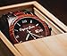 Original Grain Wood Wrist Watch | Classic Collection 43MM Analog Watch | Wood and Matte Black Stainless Steel Watch Band | Japanese Quartz Movement | Rosewood