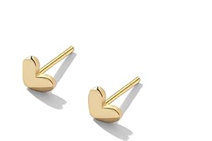 QLKILYR Tiny Heart Stud Earrings, Hypoallergenic Small Stud Earrings for Women Girls, Gold Little Earrings Jewelry Gift
