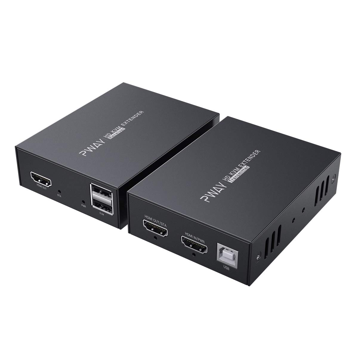 PW-HT225HK-B HDMI KVM USB Extender 165ft/50m Transmission over Single Cat5e/6/7 HD 1080P Support Loop out 3D EDID Function