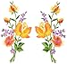 Orange roses pair flowers floral bouquet boho embroidered appliques iron-ons patches new