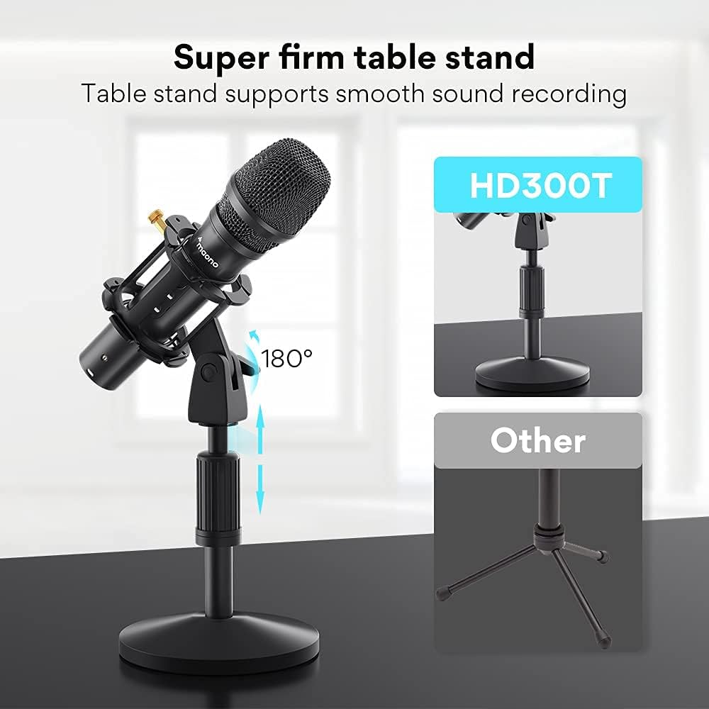 USB/XLR Cardioid Dynamic Microphone, MAONO Metal Professional Zero-latency Monitoring Mic with Volume Control for PC, Audio interface, Idea for Home Studio, Vocal, Podcast, Singing, Streaming (HD300T): Musical Instruments