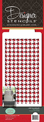 Designer Stencils C462 Houndstooth Cake Stencil Side, Beige/semi-transparent
