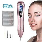 Mole Remover, Playmont Rechargeable Mole Removal Pen Skin Tag Remover with 8 Gear Power Levels, LCD Display and USB Cable