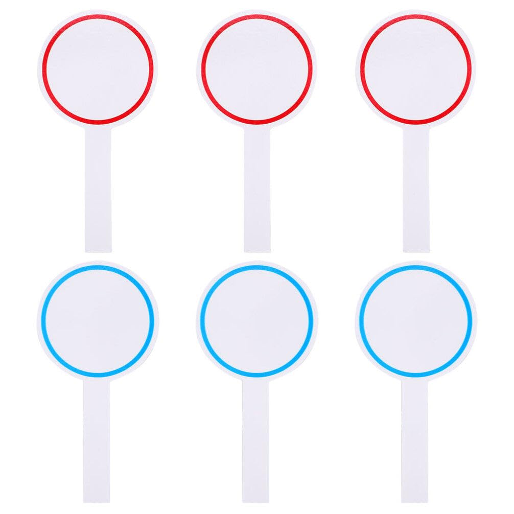 NUOBESTY Dry Erase Answer Paddle, 6pcs Handheld Whiteboard Blank Scoreboard Small White Boards for Students, Classroom Teaching, Auction, Scoring, Voting Games