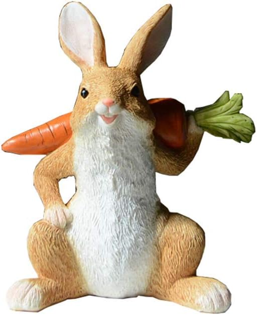 Easter Bunny Statue Sculpture, Resin Animal Art Crafts Home Balcony