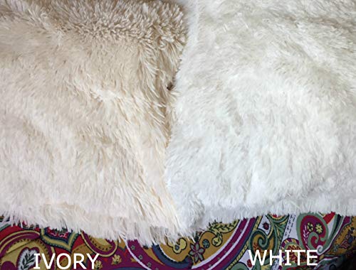 Luxurious Faux Fur Body Pillow Cover with Long Hair, Removable with Sturdy Zipper Closure, Ultra Soft For More Comfort and Fits up To 20 X 54 in Body Pillow (Choice of Colors) (WHITE) - Thumbnail 5