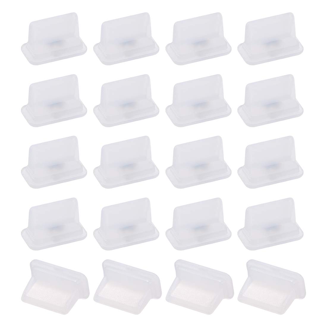 sourcing map 20pcs USB A3 Silicone Cap Port Cover Anti Dust Protector 12.3mmx3.5mm Clear