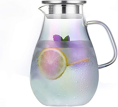 Amazon Com Glass Pitcher Colorful Glass Cold Water Bottle Home Heat Resistant Lemon Juice Pot Tie Pot Capacity 1500ml Carafes Pitchers Color Colorful Size 9 119 8cm Carafes Pitchers