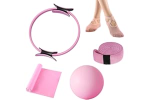 Pink pilates kit with ring, bands, ball, and socks