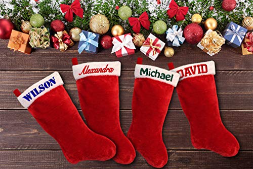 4 Christmas+Stocking+CUSTOM+PERSONALIZED+Embroidered