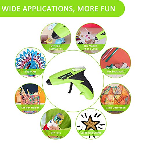 HAWKFORCE Glue Gun Kit 4V 1 Min Quick Pre-Heating Cordless Crafts Glue Gun with 60 PCS Colorful Glue Sticks and Stander, Mini Melt Glue Gun for Home Quick Repair, DIY, Crafts