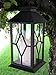 BANBERRY DESIGNS Decorative Black Lantern - Indoor/Outdoor Lantern with a Flameless LED Pillar Candle and 5 Hour Timer - Outdoor Lighting - 13