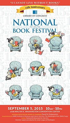 National Book Festival Library of Congress 2015 Limited Edition Poster by Peter de Seve (19" X 33" Tall)