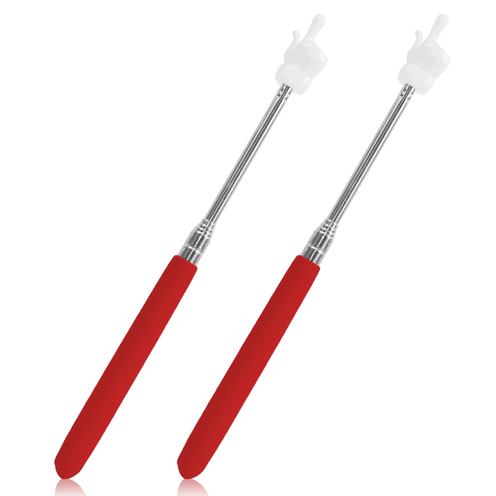 Photo 1 of 2PCS Pointer Stick for Classroom – Multipurpose Teacher Pointer Stick, Extendable Classroom Pointer and Finger Pointer Stick, Engaging Colors, Classroom Essentials for Effective Presentations (Red)
