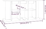 vidaXL Engineered Wood Aquarium Stand 120x40x60 cm Grey Storage view 3