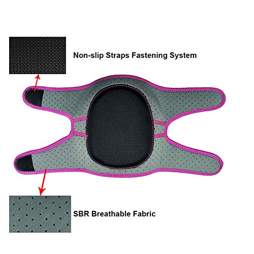 BeGrit Genouillères Rembourrage en Mousse Genouillere Sport Danse avec Souple Respirante Antidérapant Respirante Protection Genou pour Travailler Gardening Arthrite Tennis Ballet Danse Yoga Rose