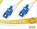 FCD - 2M OS2 LC LC Fiber Optic Cable | Simplex 9/125 LC to LC Singlemode Jumper - 2 Meter (6.56ft) | Single-Strand Jumpers smf smplx Yellow ofnr PVC for Personal Computer