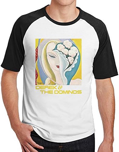 Men's Derek And The Dominos Short Sleeve Raglan Baseball T-Shirt, Athletic Shirts Casual Tees Large