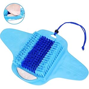 BESKAR Shower Foot Scrubber with Pumice Stone, Foot Clean, Smooth, Exfoliate & Massager Without Bending in The Shower or…