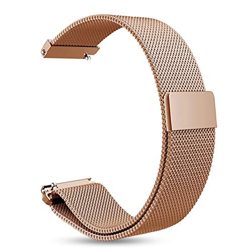 Diruite for Michael Kors Access Runway Band Strap, 18mm Milanese Magnetic Stainless Steel Replacement Strap Band for MK Runway Smartwatch - Rose Gold