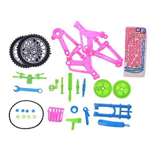 babyHUIH Simulated Bicycle Kids Children Boy Toys Assembly DIY Intelligent Plastic Handmade Manual Bike Model Miniature Toy Gifts
