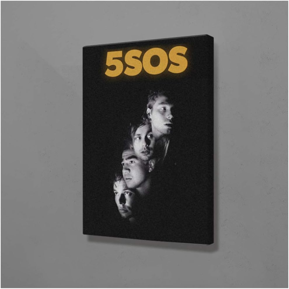 NRRTBWDHL Seconds 5SOS 5 of Summer Band Poster Painting Wall Art Canvas for Living Room Home Bedroom Study Room Art Decoration Prints-45x60cm No Frame