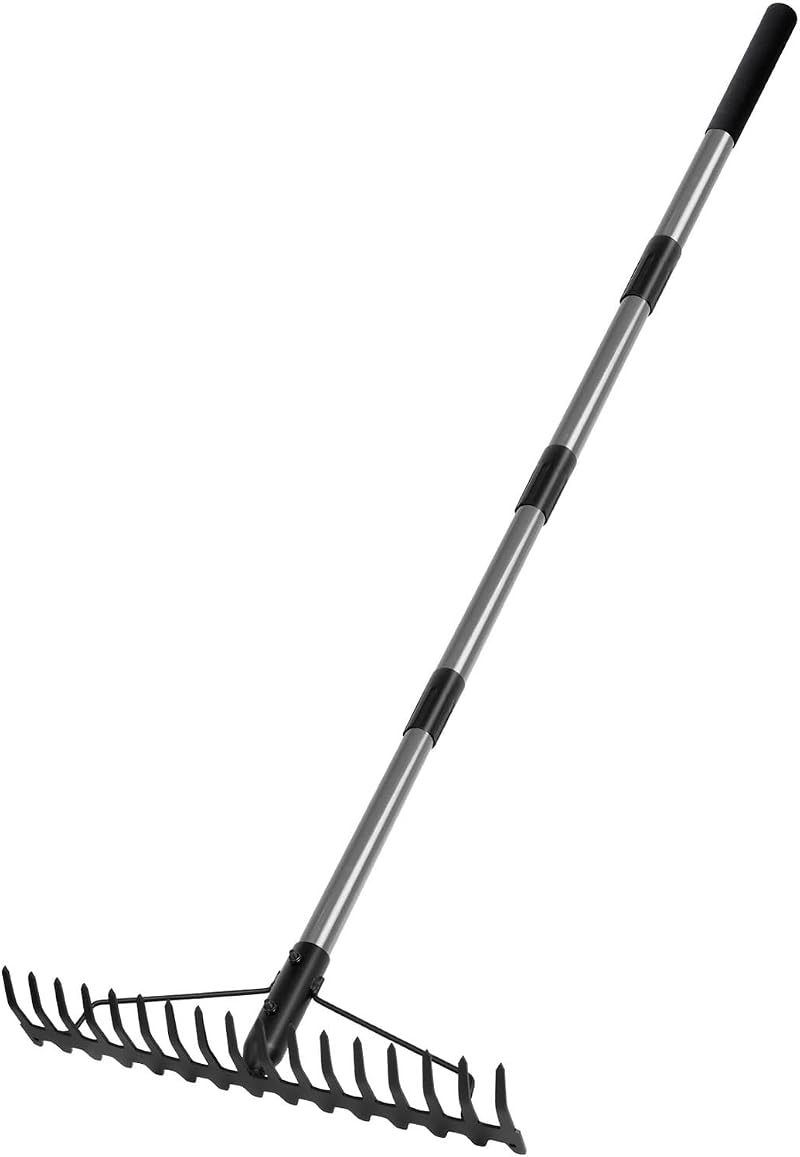Walensee 165cm Bow Rake Heavy Duty 17 Tines Stainless Steel Handle Garden Tool