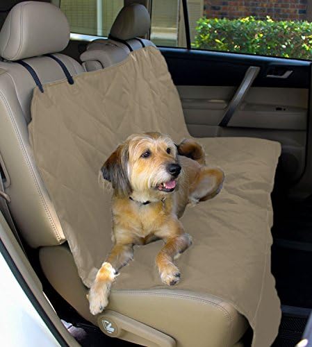 Pet Seat Cover for Cars - Easy to Clean Quilted Waterproof Material, Velcro Seat Belt Openings, Non Slip Silicone Backing and Seat Anchors. Universal Protector for Cars, Trucks and SUVs.